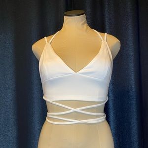 Shein white wrap top